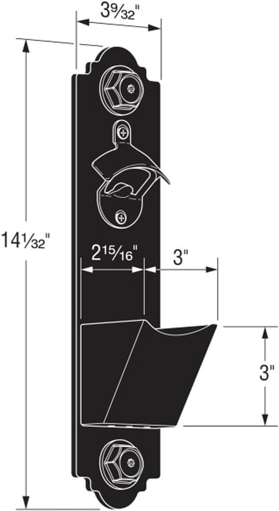 Black Metal Outdoor Bottle Opener with Catch Cup