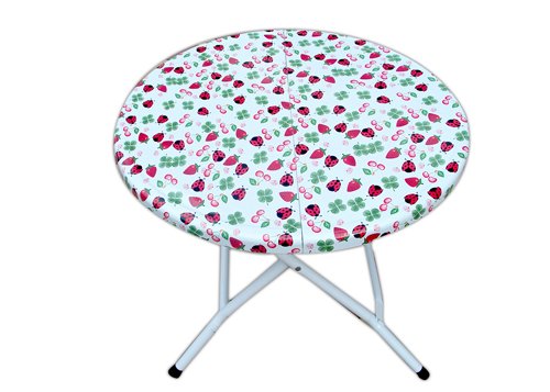 Image of AMAZE Foldable Kids Baby 1 Table-2 Chair Set-Multipurpose Study, Dining, Play, Writing & Craft Activity Table|Powder Coated Iron Frame, Portable & Space Saving- Strawberry Print