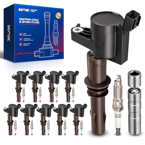 Image of KAX Ignition Coils & Spark Plugs Set Fit for Ford F-150, Expedition | (w /tool) F-150 2008-10 5.4L, F-150 2009-10 4.6L, Expedition 2008-2014, F-250 Super Duty 2008-2009 6.8L 2008-2010 5.4L FD509