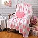 FuWeave Heart Pillow Blanket and Pillow Set Include 50 x 60 Inch Double Sided Pink Flannel Blanket and Heart Shaped Plush Throw Pillows for Home Living Room Bed Couch Sofa Decor Lover Gifts
