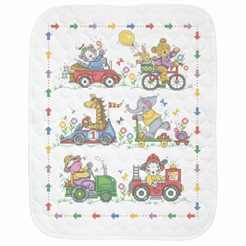 Herrschners Baby On The Move Baby Quilt Stamped Cross-Stitch