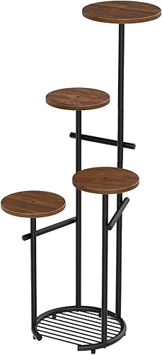 Miniatura 9 de TOSKING Soporte de metal de 5 niveles para plantas de interior, estante para plantas, estante esquinero, soporte para macetas para exteriores, para