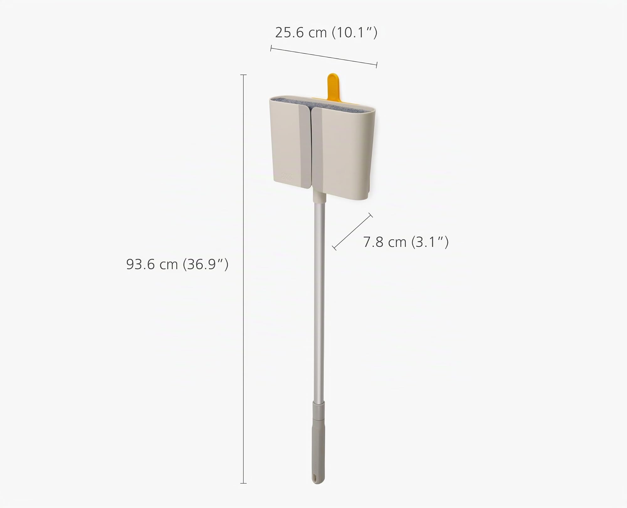 Joseph Joseph CleanTech Scopa a Parete con Manico Lungo Regolabile, con Custodia, Spazzola da Pavimento con Setole Morbide e Pettine