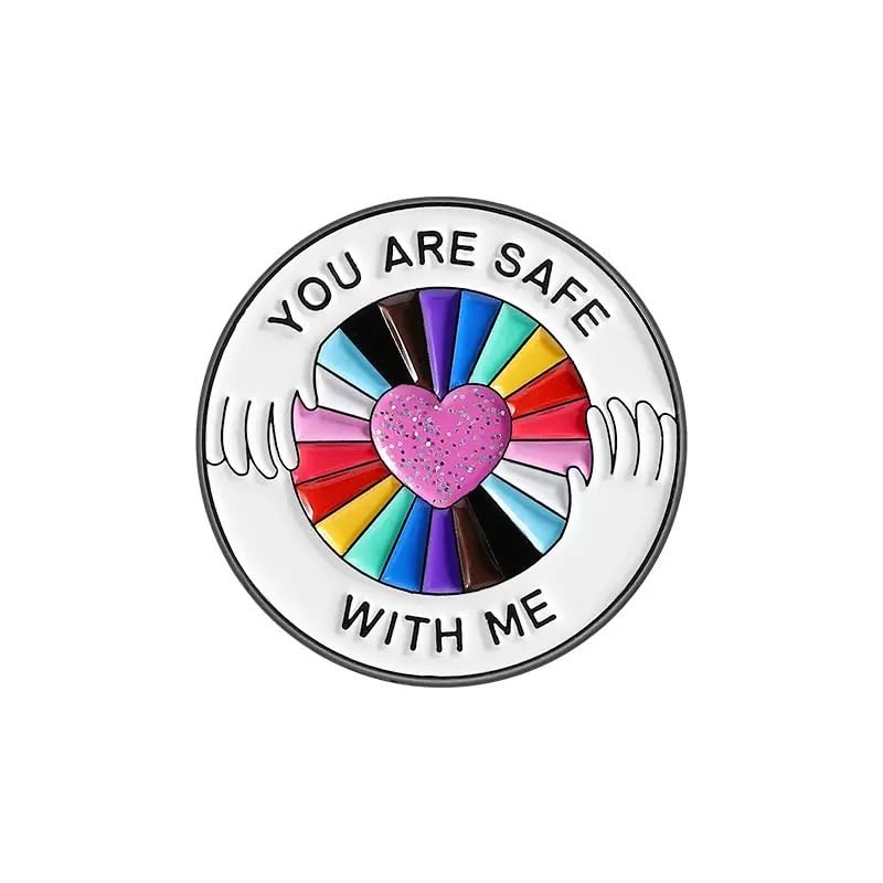 You Are Safe With Me Caring Enamel Pin Protective & Supportive Metal Badge Brooch