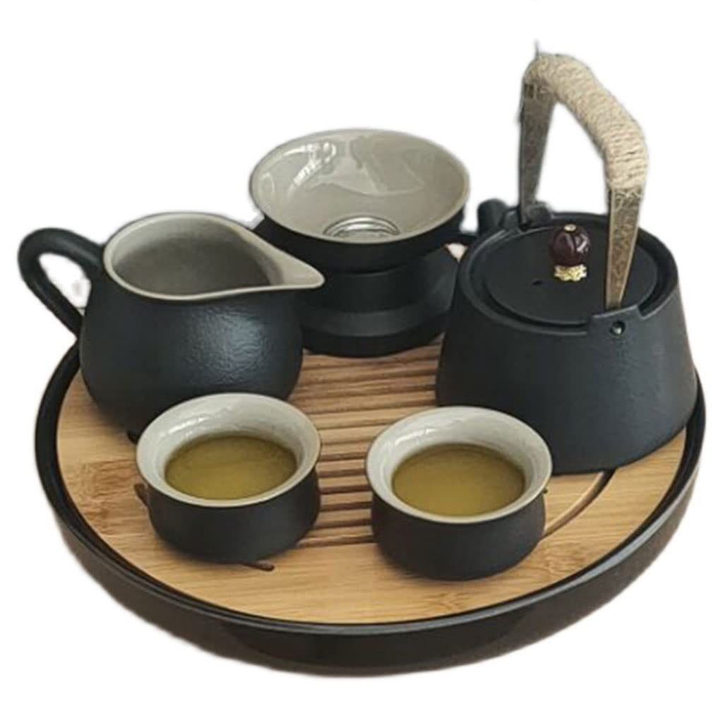 DFGHNBVC Bamboo Chinese Gongfu Tea Tray Table Box With Water Storage For Kungfu Kung Fu Tea Set, Round Tea Set Tray,B