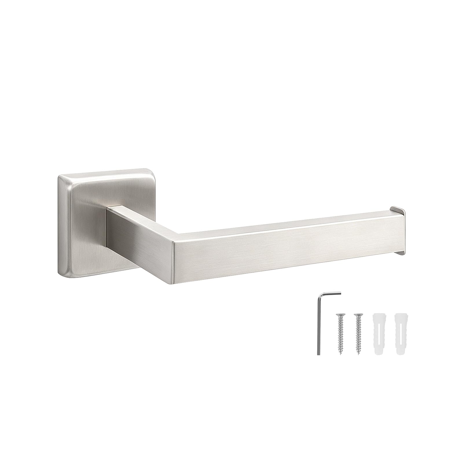 NearMoon Bath Square Toilet Paper Holder, Premium SUS304 Stainless Steel Rustproof Wall Mounted Toilet Roll Holder for Bathroom, Kitchen, Washroom (Brushed Nickel)