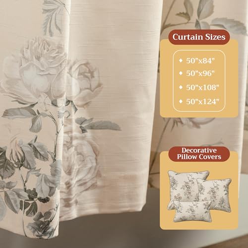Image of Maison d' Hermine Curtains for Living Room 100% Cotton 50 inchx84 inch (Pack of 1) | 84 inches long Light Filtering Curtains for Windows Bedroom with Rod and Loop Pockets - Villette - Dove Grey
