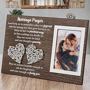 YLOVAN 12.5×8.5 Marriage Prayer Rustic Wood Sign – Wedding Gifts for Couples Wife Husband Anniversary Newlywed Gift…