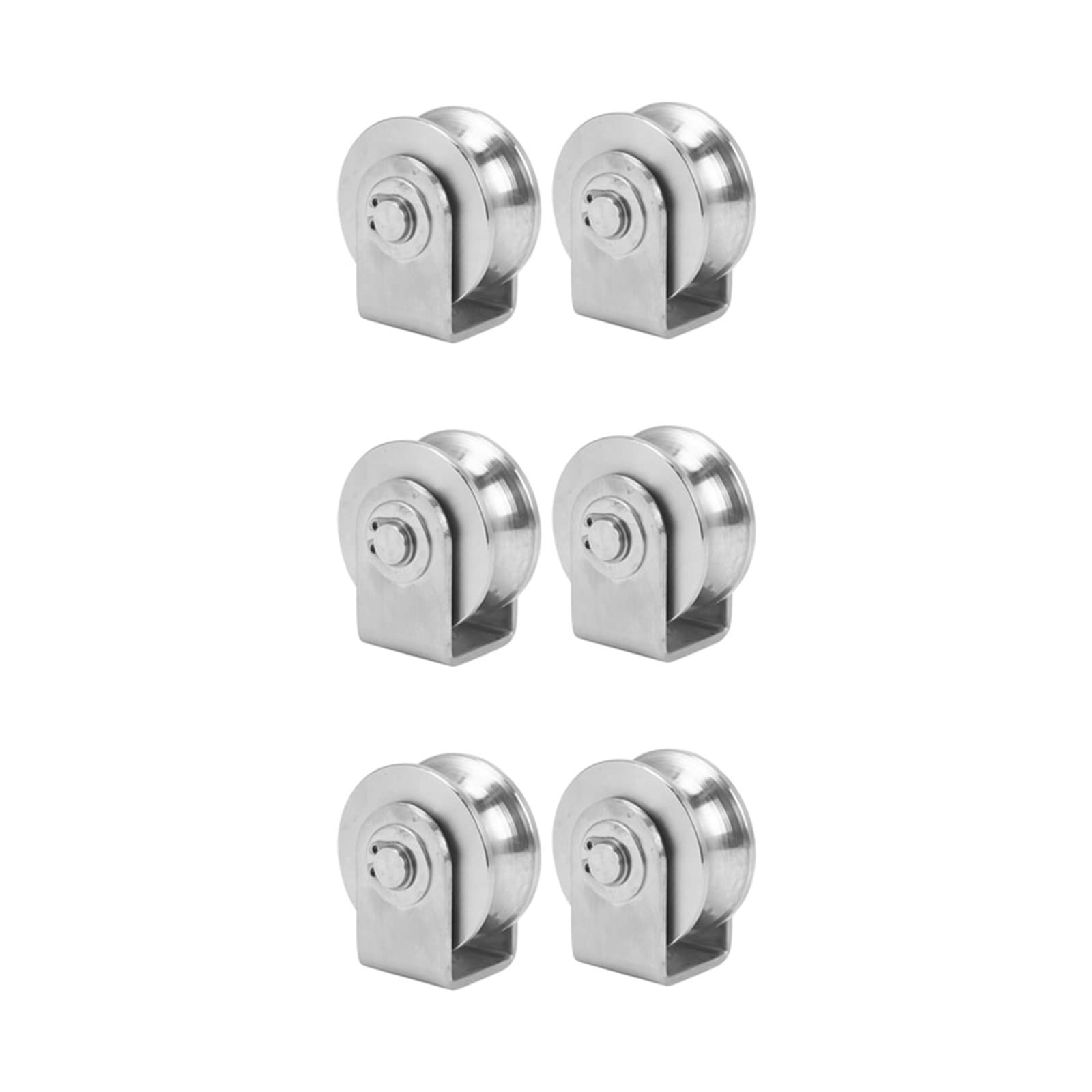 Cuscinetto a sfere a gola profonda in acciaio crom 6Pcs 2 Pollici Cuscinetti Ruota a Rulli U Scanalatura Puleggia Ruote Ruota scanalata for impieghi gravosi staccabile