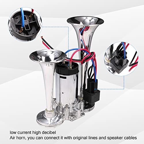 JDMSPEED Dual Trumpet Chrome Horn