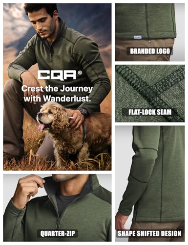 Cqr HKZ303 Men'S Thermal Fleece Quarter Zip Sweater, Outdoor Lightweight Long Sleeve Pullover thumb #4