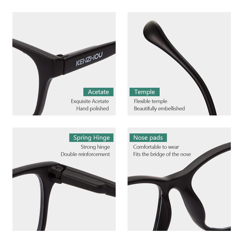 Gafas de computadora con bloqueo de luz azul antifatiga ocular unisex (hombre/mujer) (negro mate)