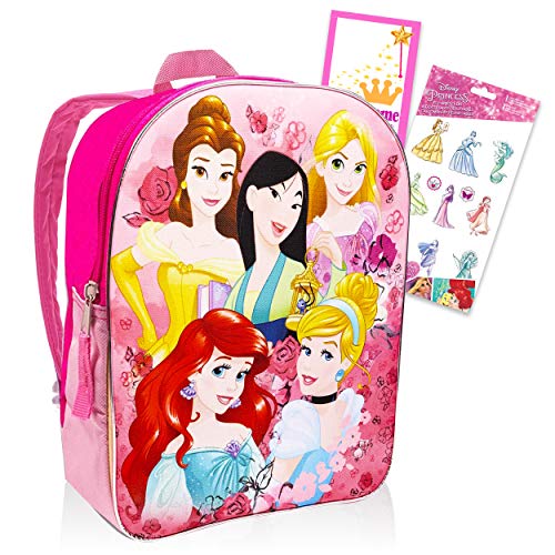 Disney Princess Backpack School Supplies Bundle ~ Disney Princess School Bag Set With Disney Princess Pop Up Stickers (Princess School Supplies)