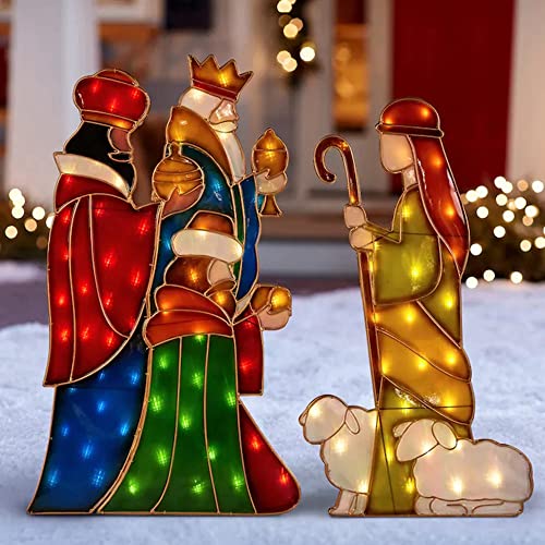 Kvsert Nativity Scene King Acrylic Outdoor Lawn Decoration Led Floor Insert Decoration #TOP3