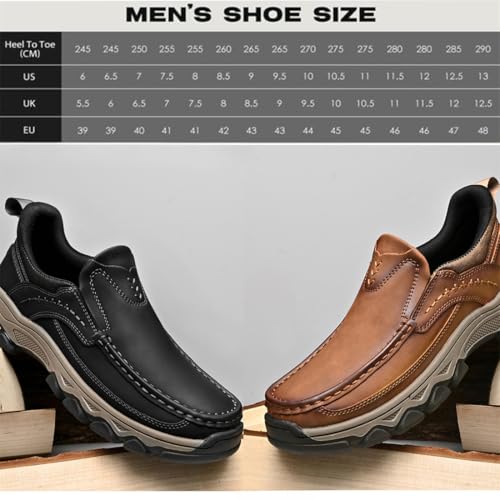 Enjerr Orthopedic Shoes Men, Enjerr Waterproof and Breathable Leather Orthopedic Shoes, Outdoor Comfortable Slip On Flat Sneakers with Arch Support2