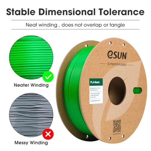 Image of eSUN PLA Basic Filament 1.75mm, 3D Printer Filament High Speed PLA for Fast Printing, 1KG Spool (2.2 LBS) 3D Printing Filament for High Speed 3D Printers, Green