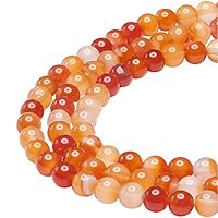 TOAOB 100 Pezzi 8mm Corniola Pietra Naturale Perline Rosso Rotondo Energetica Sciolte Gemma Per Ciondolo Collana Bracciale Anello Fai Da Te Creazione - Foto 5