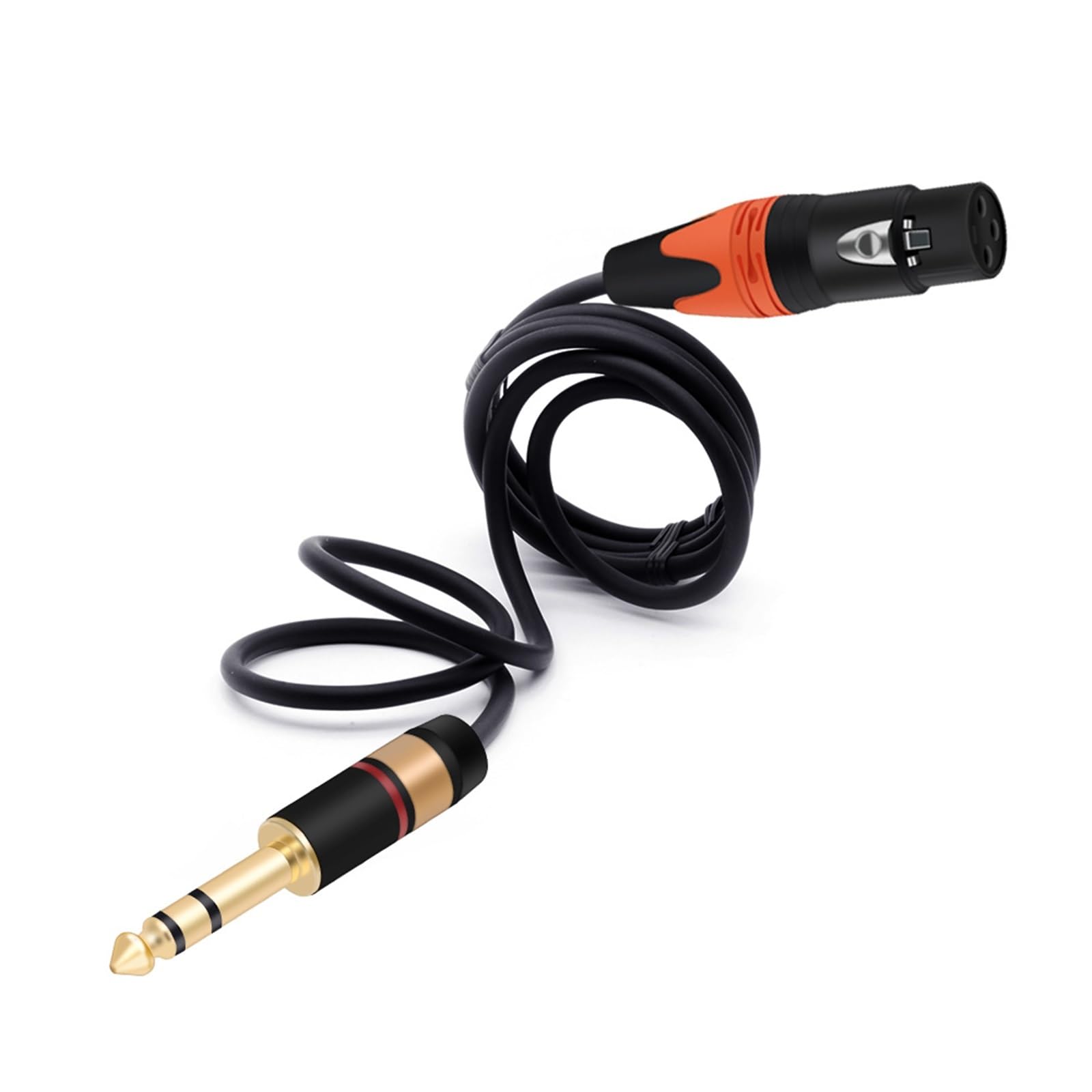 Câble jack 6,35 mm/6,5 mm stéréo 1/4 vers mâle 3 broches vers XLR femelle prise mâle équilibrée 1 pièce (bleu orange, 3 m)