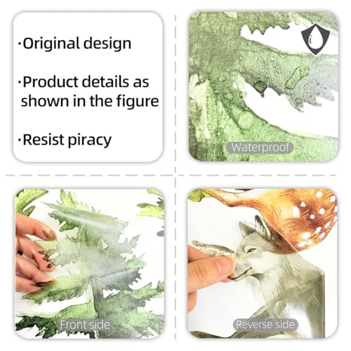 Vinilo Decorativo Grande Bosque con Animales para Pared miniatura 7
