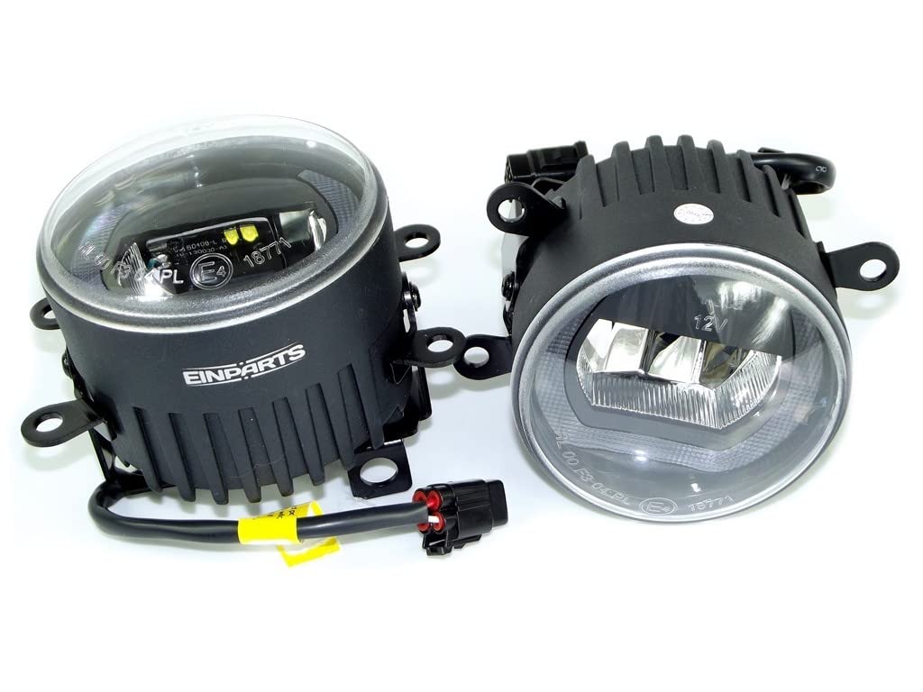 Światła do jazdy dziennej LED 2w1 DRL + FOG, Reflektory lampy, Okrągłe światła przeciwmgielne EinParts 2 szt.