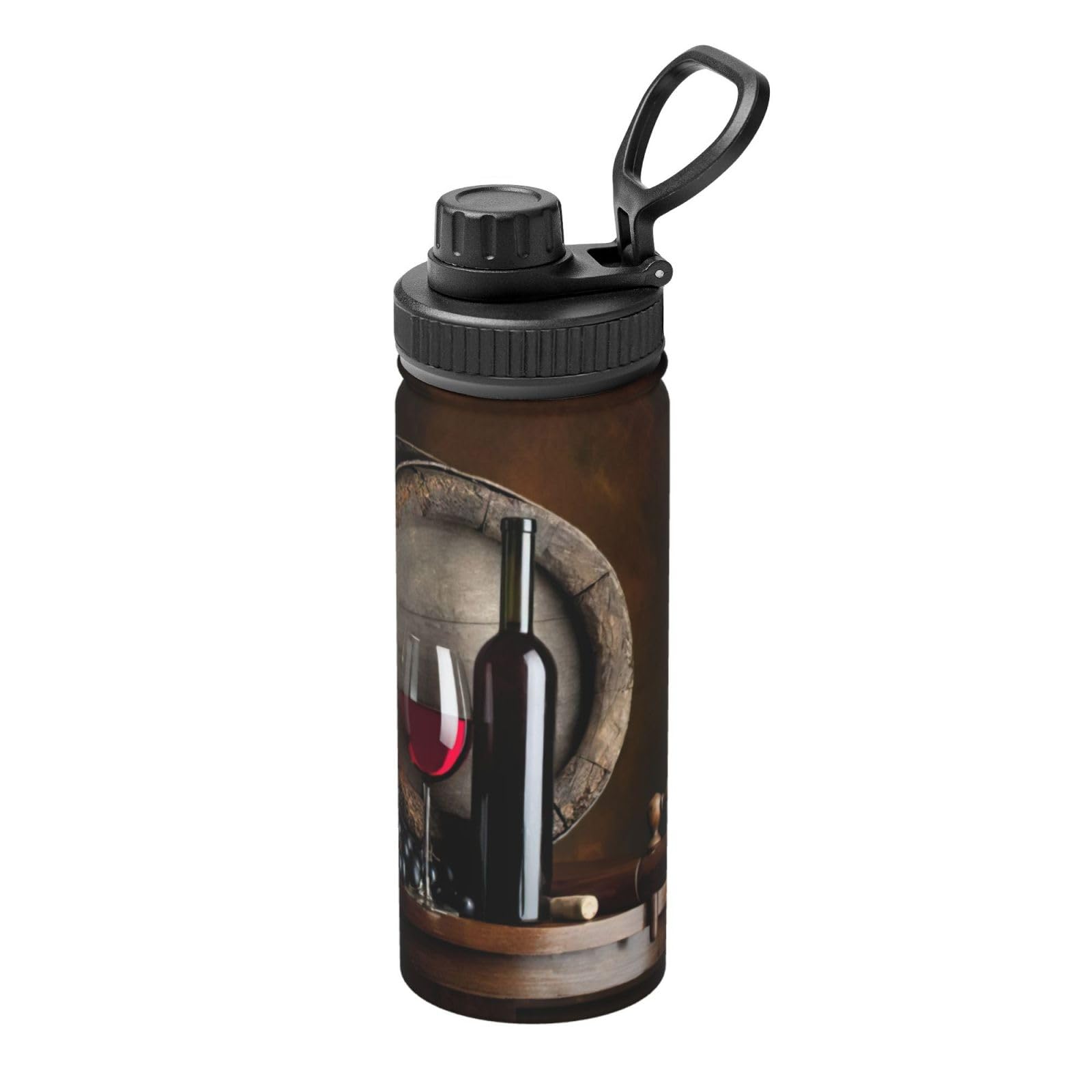 Rotweinflasche, Glas, Camping, Wandern, Trinkflasche, Edelstahl, doppelwandig, isoliert