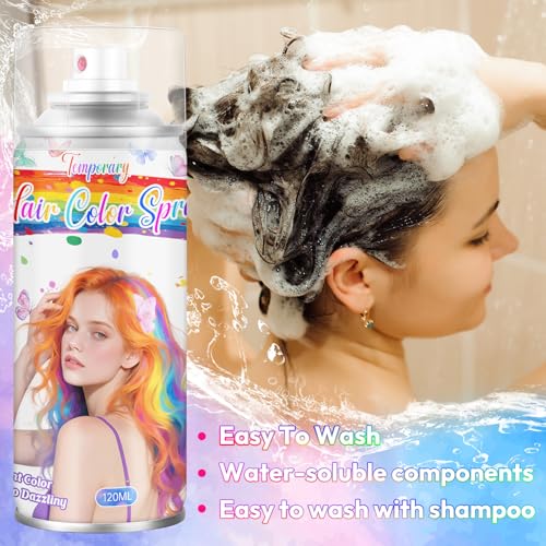 Purple Hair Color Spray - Tinte Temporal para Mujeres y Niños miniatura 6