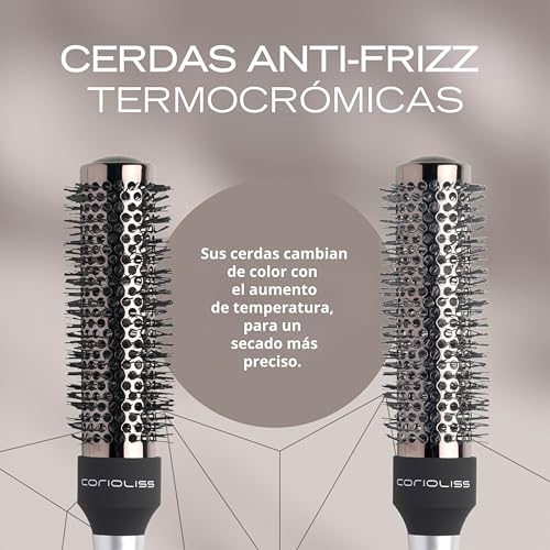 Miniatura 4 de Corioliss Cepillos De Pelo Para Mujer Cepillo De Pelo Iónico Profesional En Barril Redondo Titanium Ideal Para Peinar Cada Tipo De Cabello 33 Mm