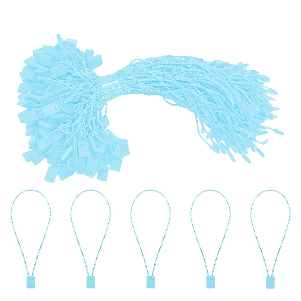 Photo 1 of 200Pcs Blue Nylon Hang Tag String, 7.1-inch 1mm Snap Lock Pin Loop Fasteners Tag Rope Ties for Clothing Shoes Bags Luggage Label Price Tags, SATONBEYI