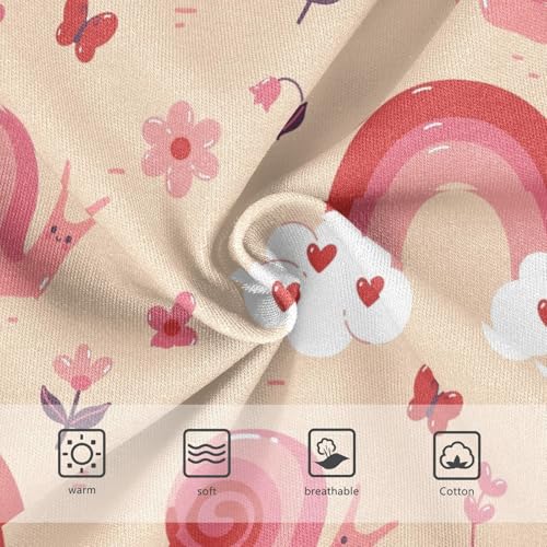 Wusikd Snails Rainbows Girls' Underwear Cotton Flowers Hearts Girls Briefs Soft Toddler Underwear 5T3