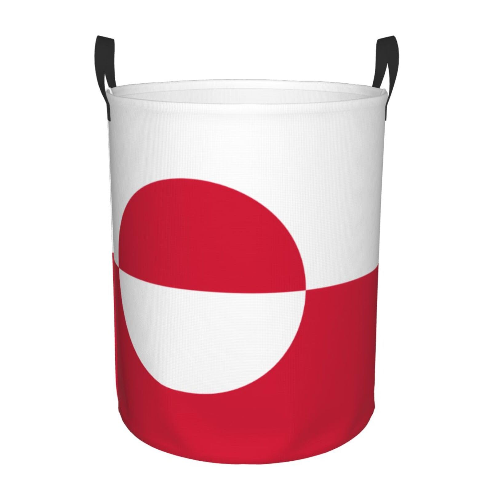 S Circular Hamper Greenland flag Print for Dirty Clothes