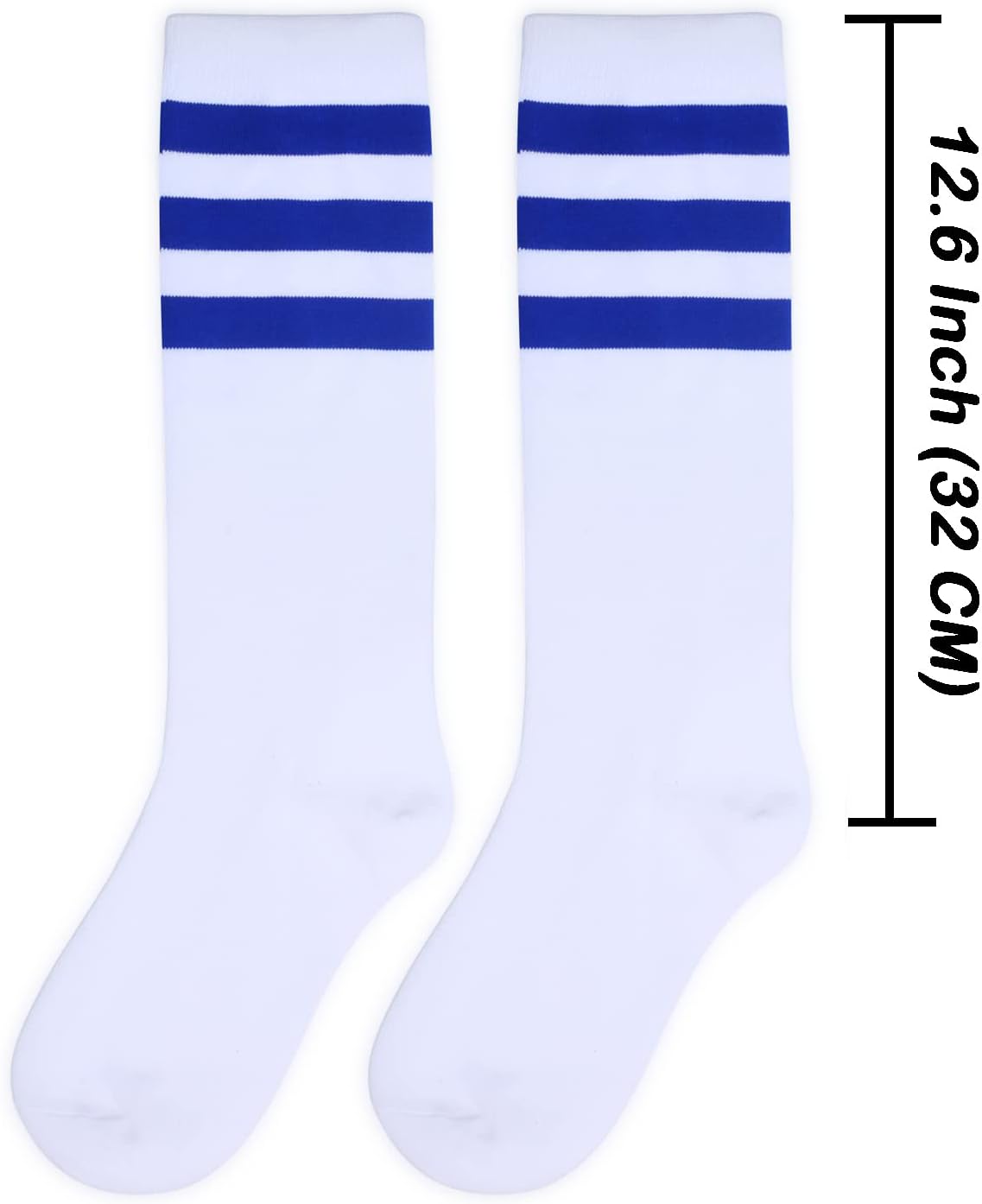 Henwarry Over the Calf Tube Socks Classic Triple Stripes Cotton Retro Athletic Socks for Men and Women - Image 5