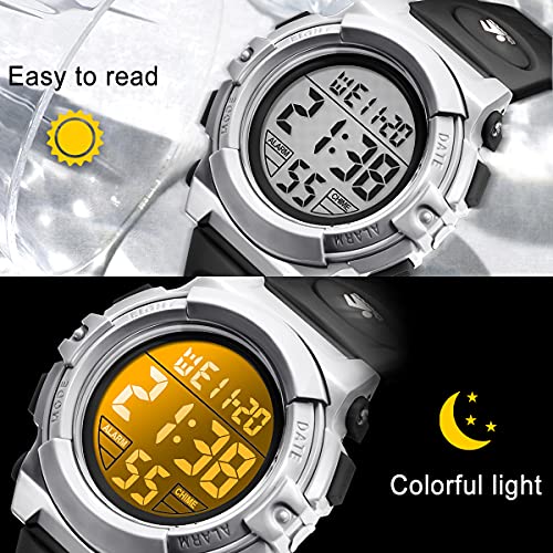 Image of Kids Watch,Boys Watch for 3-15 Year Old Boys,Digital Sport Outdoor Multifunctional Chronograph LED 50 M Waterproof Alarm Calendar Analog Watch for Children with Silicone Band,Kids Gift