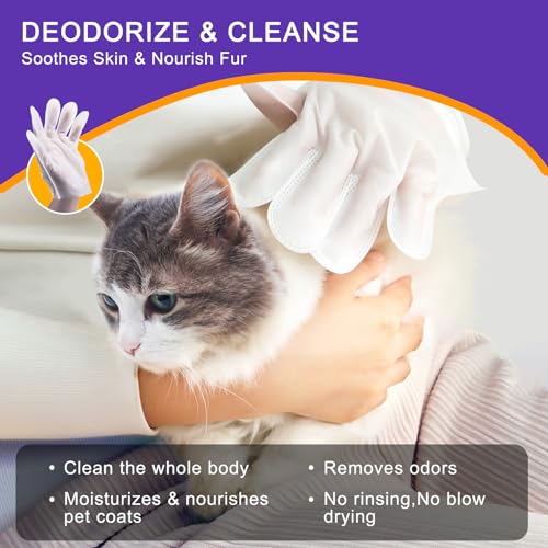 Dog Bath Supplies, No Rinse Pet Wipes, Cleaning & Deodorizing Grooming Gloves, Pet Bathing Gloves Wipes for Daily Care and Traveling, Hypoallergenic- 10PCS Dog Bath Supplies, No Rinse Pet Wipes, Cleaning & Deodorizing Grooming Gloves, Pet Bathing Gloves Wipes for Daily Care and Traveling, Hypoallergenic- 10PCS