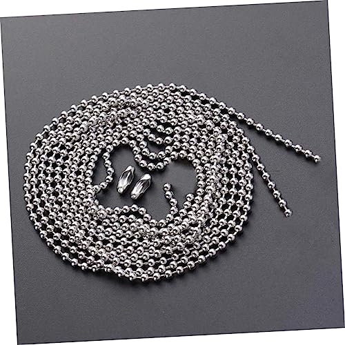 Image of 1Set Ceiling Pull Chain with Connector Beaded Pull Chain Extension for Fan Bed and Light Switch Includes Beaded Chain and Connectors Silver Lamp Accessories