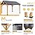 MELLCOM 11x13 FT Cedar Wood Framed Gazebo, Outdoor Hardtop Gazebo with Powder Coated Metal Roof for Patios, Gardens, Lawns