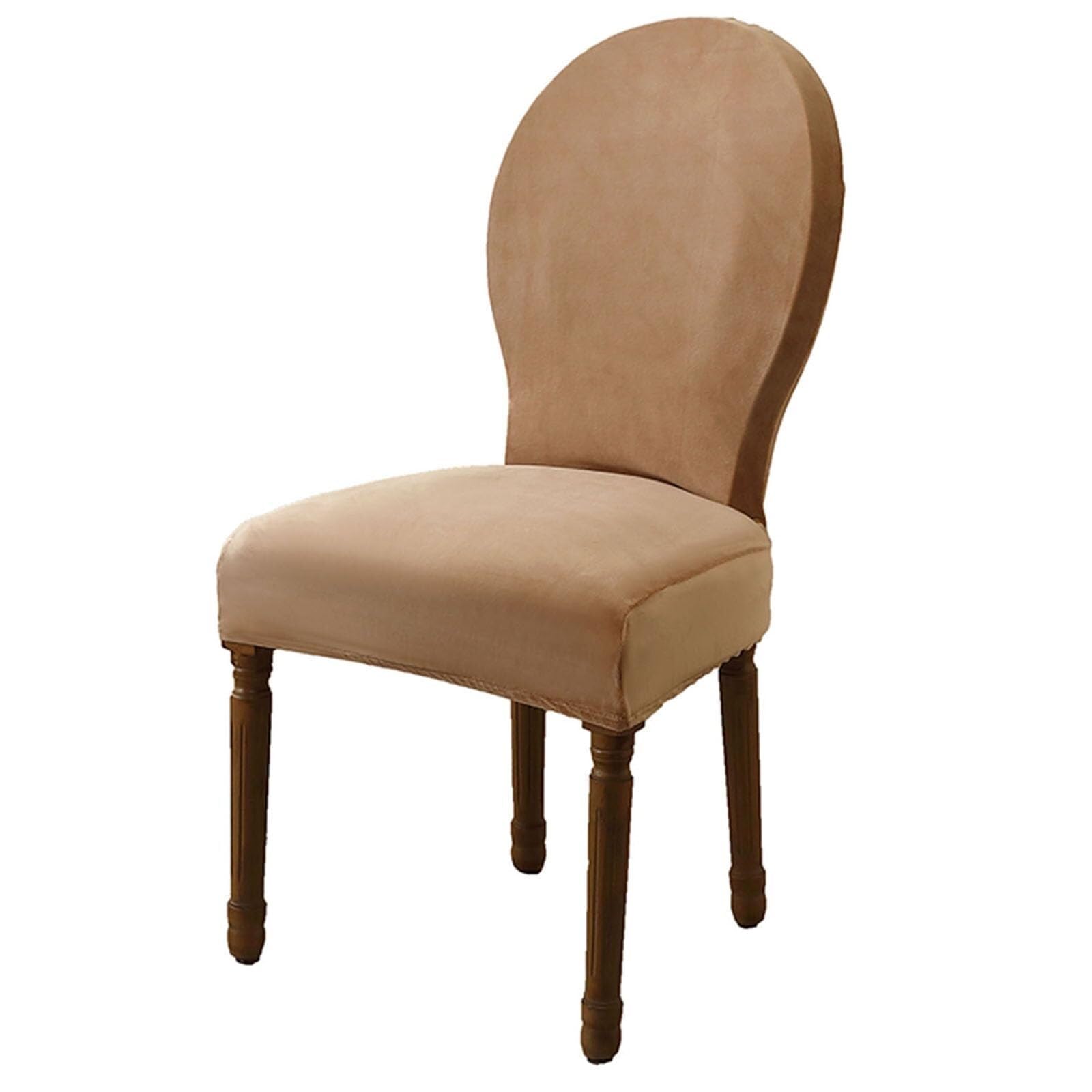 NMVAWIPT Round Back Dining Chair Slipcovers, Velvet French Country Style With Elastic Bottom, Stretch Pet-Friendly Covers(14#,4 PCS)