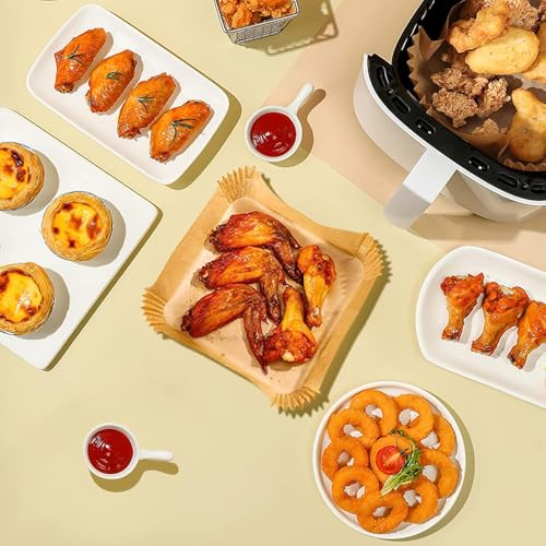 Image of Airfryer Papers Disposable 100PCS,Air Fryer, Baking, Roasting Microwave,Non-Stick Airfryer Parchment Paper,Olive Oil Sprayer and Dispenser Bottle for Kitchen (Airfryer Papers 100 pcs)