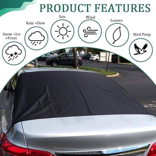 Image of Car Windshield Cover for Ice and Snow, Frost Guard Windshield Cover, Car Windshield Snow Cover Winter Ice Sunshade Protector, Universal Car Exterior Accessories for Cars, Trucks, Vans (Rear)