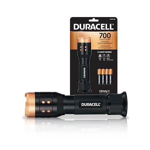 Duracell 350 Lumen Aluminum Focusing Flashlight for Everyday Use - Ultra-Light and Easy to Carry Design with 3 Modes and 3-AAA Batteries Included. Great for in-Door & Out-Door Use