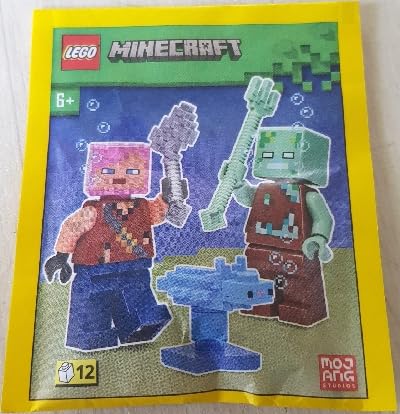 LEGO Minecraft Adventurer with Drowned and Axolotl Minifigure Foil Pack Set 662303 (Bagged)