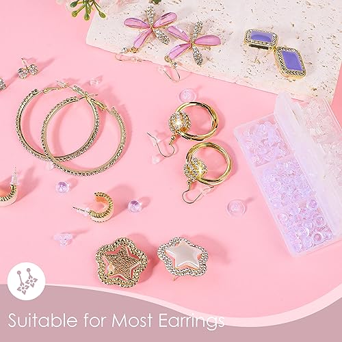 Image of Earring Backs, Earring Backings iBayam Multiple Styles Earring Back Clips Earring Backs Butterfly Metal Rubber Plastic Secure Earring Backs for Safety (550)