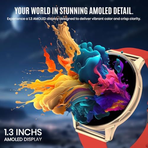Image of GameSir Active 5 Smart Watch AMOLED Display 1.3 inch Screen, 360 * 360 Resolution, IP68 Waterproof with Multiple Watch Faces Bluetooth Calling Round Dial Smartwatch for Men & Women (Red)