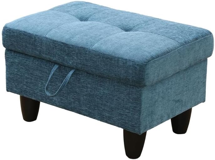 Blue Flannel Living Room Sofa Ottoman for Home Office Bedroom Living Room, Strong Bearing Capacity Sofa Small Sofa Setee