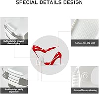 Vista 5 de Organizador de ranuras para zapatos, paquete de 20, apiladores de zapatos, ahorro de espacio del 50%, 4 niveles ajustables, soportes de doble capa