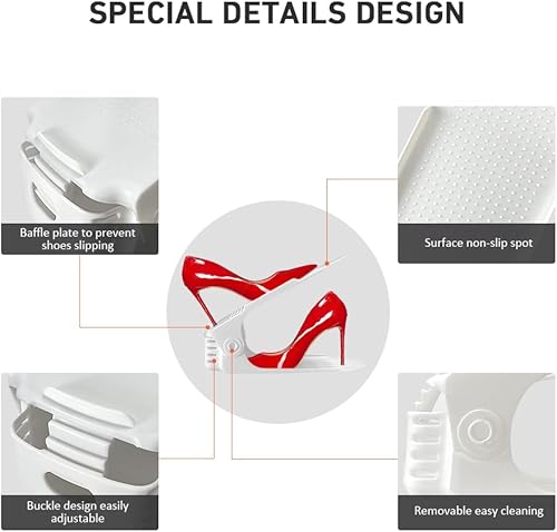 Miniatura 5 de Organizador de ranuras para zapatos, paquete de 36 unidades, organizador de zapatos, ahorro de espacio del 50%, apiladores de zapatos ajustables