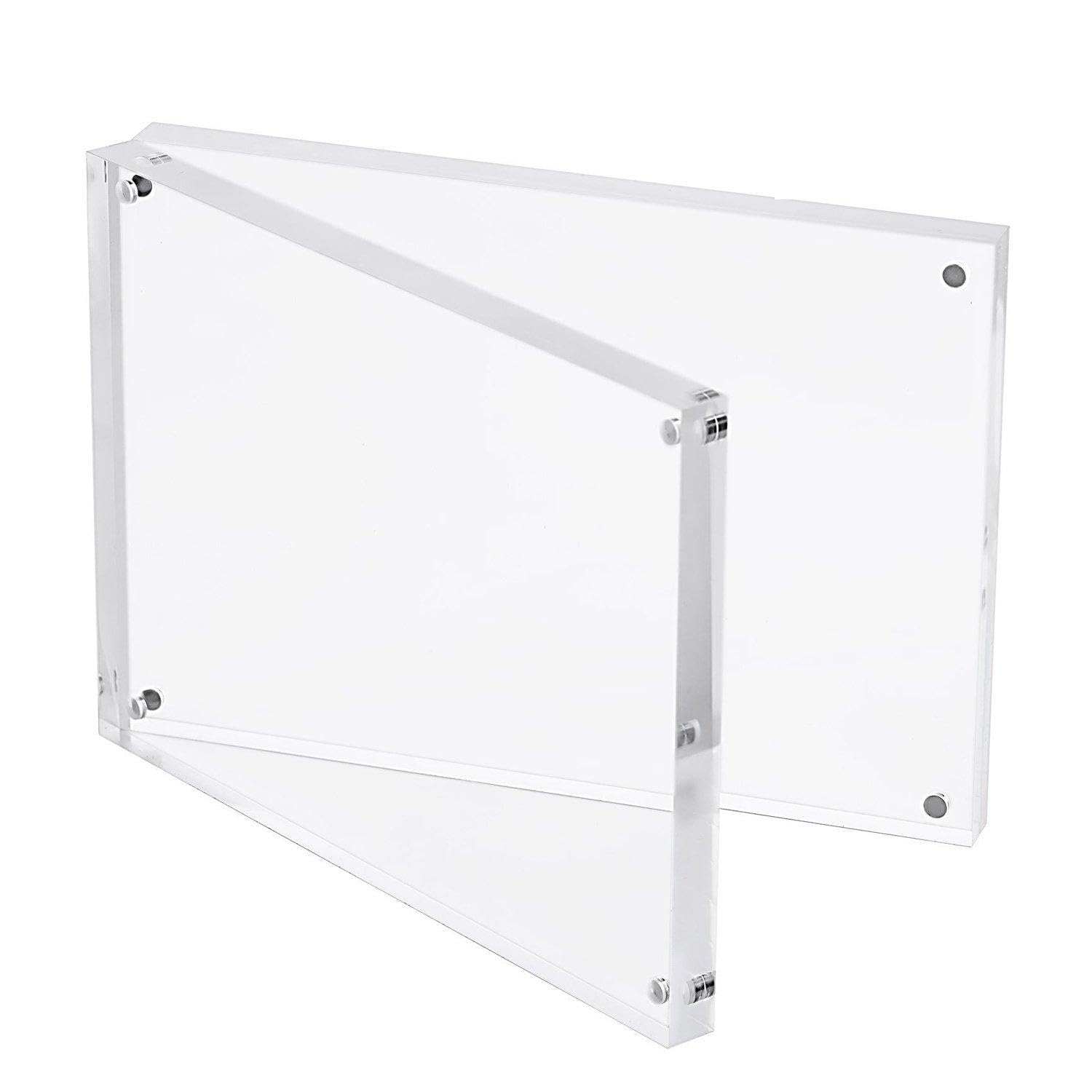 UtenLid® 2 Pack of 5 X 7" Extra Thick Double Sided Magnetic Desktop Acrylic Picture Frame - 1" Thick