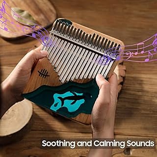 WPHGS 21 clés kalimba thumb piano avec tuning marteau pouce doigt piano instrument de musique bleu océan motif de… - Les Beatles, Paul McCartney, John Lennon, RIngo Starr, George Harrison WPHGS 21 clés kalimba thumb piano avec tuning marteau pouce doigt piano instrument de musique bleu océan motif de… – Image 2