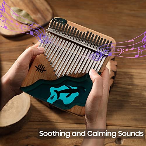 WPHGS 21 clés kalimba thumb piano avec tuning marteau pouce doigt piano instrument de musique bleu océan motif de… - Les Beatles, Paul McCartney, John Lennon, RIngo Starr, George Harrison WPHGS 21 clés kalimba thumb piano avec tuning marteau pouce doigt piano instrument de musique bleu océan motif de… – Image 3