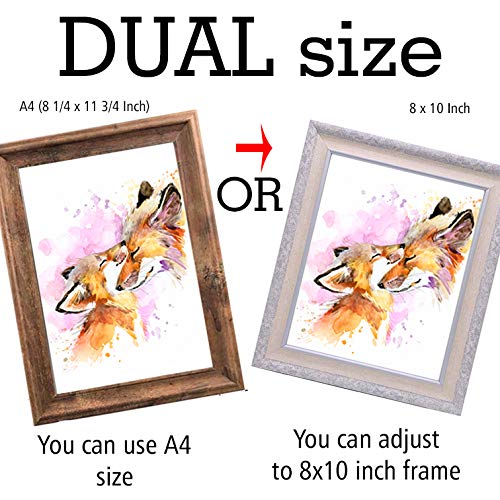 7Dots Art. Owl And Coffee. Watercolor Art Print Dual Size A4 Adjustable To 8"X10" On Fine Art Thick Watercolor Paper For Living Room, Bedroom, Kitchen. Wall Art Decor Poster. #TOP2