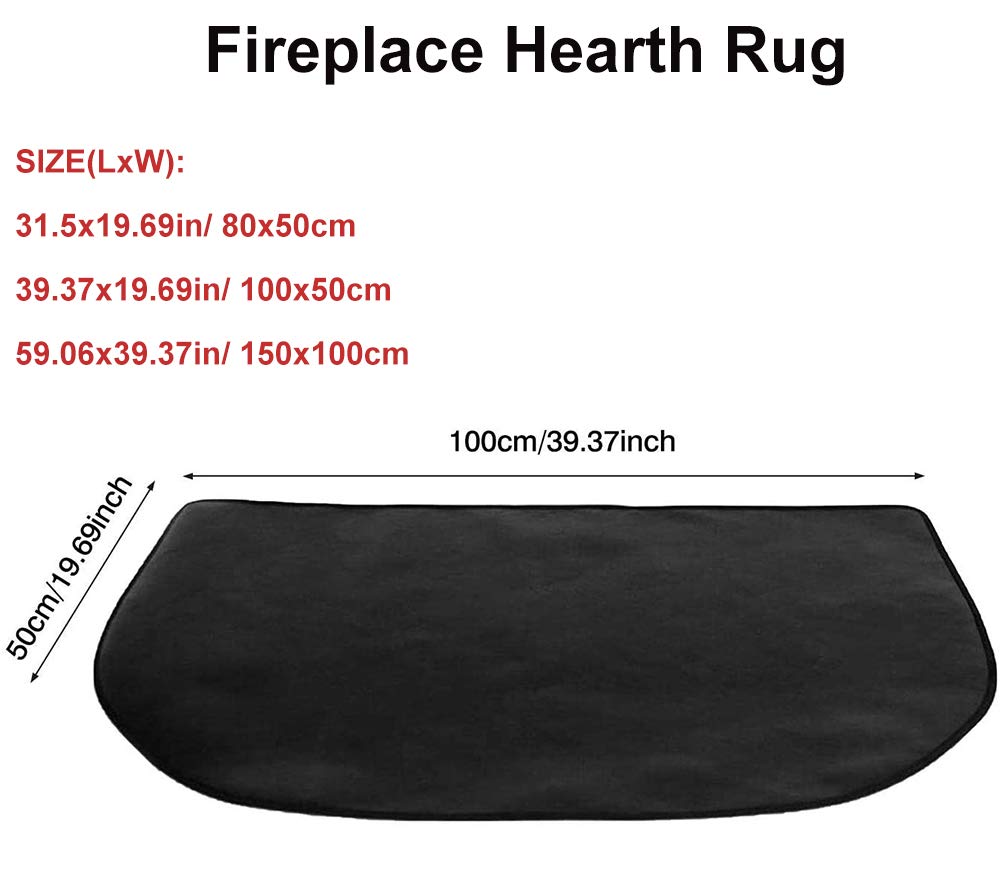 ELR Tappeto ignifugo in fibra di vetro, durevole, ignifugo, protettivo, tappeto per camino, tappetino antiscivolo per camino, braciere (L: 150 x 100 cm)